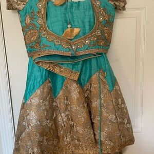 Ivory Organza Sequin Trim Skirt or Overlay